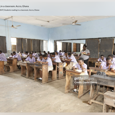 Students reading in a classroom. Accra, Ghana, January 16, 2013.